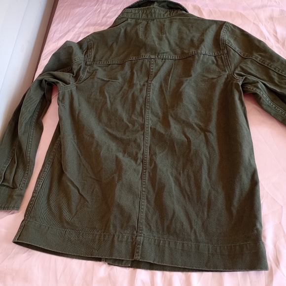 Who What Wear Olive Green Flower & Bird Embroidered Utility Jacket size M Floral - Picture 11 of 11